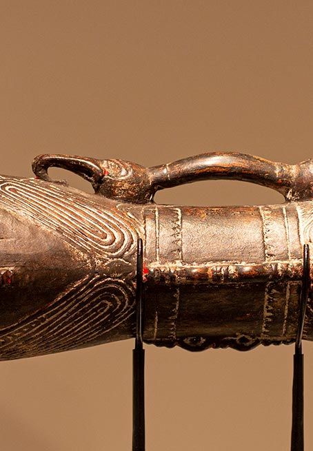 Antiquités Océaniennes | Tambour Sepik - Papouasie-Nouvelle-Guinée | Patine  