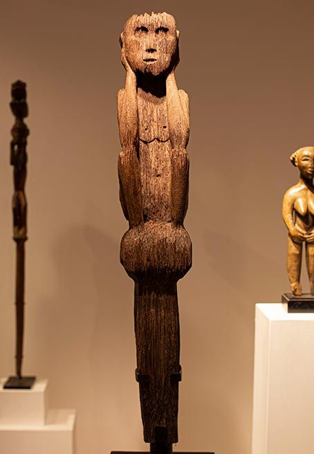 Antiquités Asiatiques | Statue Dayak - Indonésie | Face  