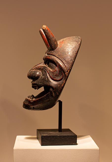 Antiquités Asiatiques | Masque théâtre Nô - Japon | Profil gauche  